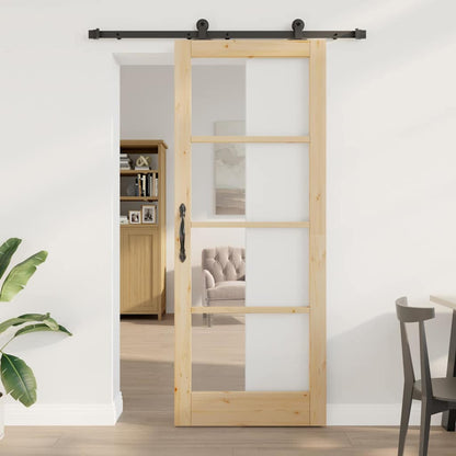 Porta Scorrevole ORKDAL Marrone 83 x 211 cm Legno e metallo