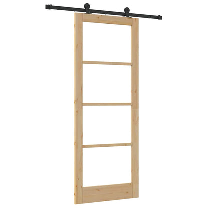 Porta Scorrevole ORKDAL Marrone 83 x 211 cm Legno e metallo