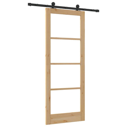 Porta Scorrevole ORKDAL Marrone 83 x 211 cm Legno e metallo