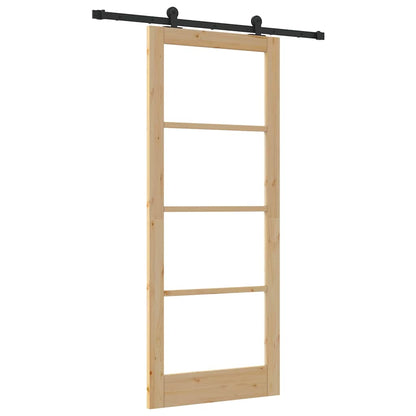 Porta Scorrevole ORKDAL Marrone 86 x 211 cm Legno e metallo