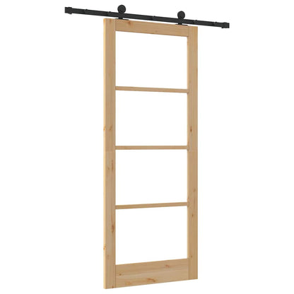 Porta Scorrevole ORKDAL Marrone 86 x 211 cm Legno e metallo
