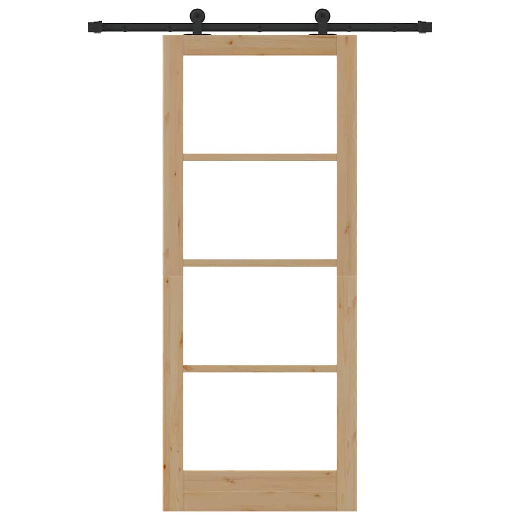 Porta Scorrevole ORKDAL Marrone 86 x 211 cm Legno e metallo