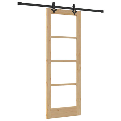 Porta scorrevole ORKDAL Naturale e Nero 73,5 x 198,5 cm | homemem39