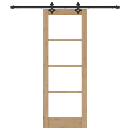 Porta scorrevole ORKDAL Naturale e Nero 73,5 x 198,5 cm | homemem39