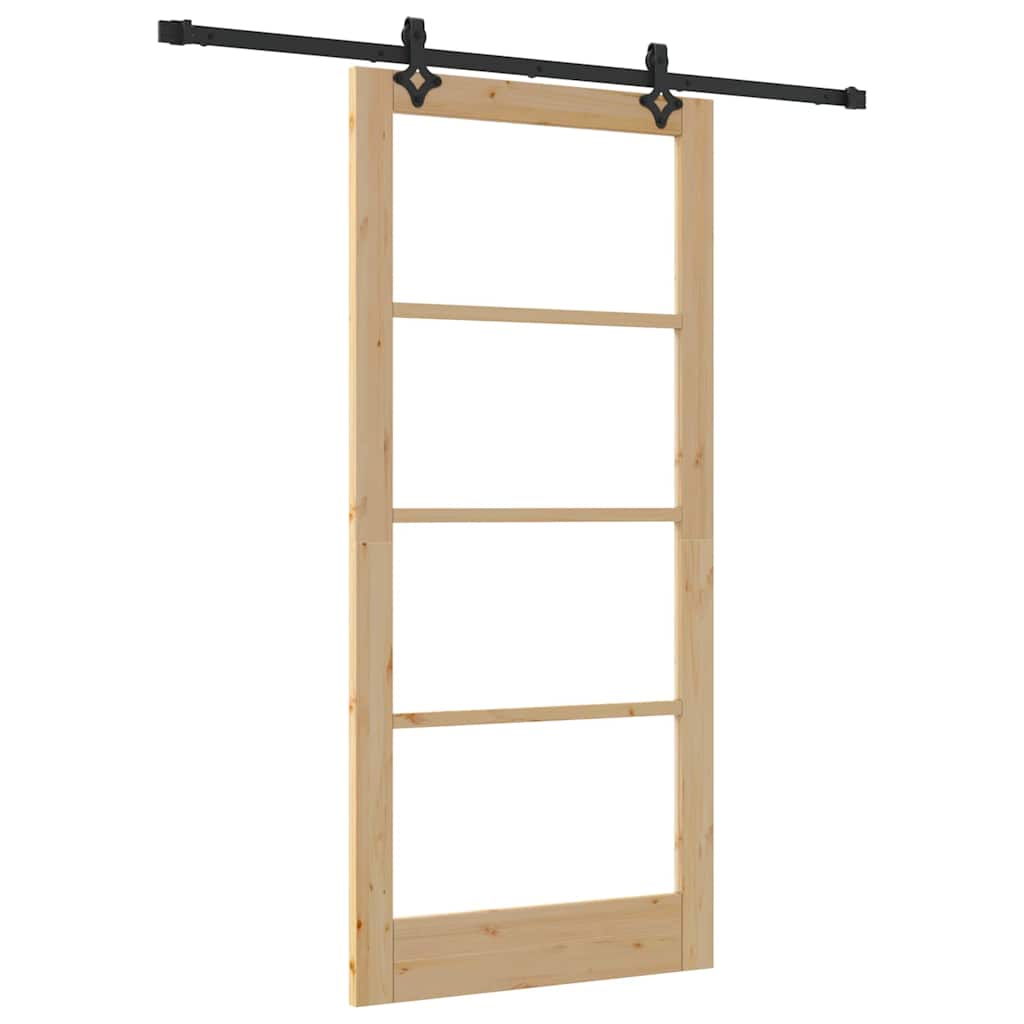 Porta scorrevole ORKDAL Naturale e Nero 93 x 202 cm | homemem39