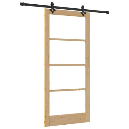 Porta scorrevole ORKDAL Naturale e Nero 93 x 202 cm | homemem39