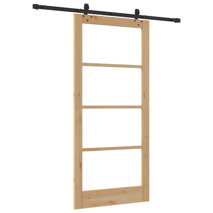 Porta scorrevole ORKDAL Naturale e Nero 93 x 202 cm | homemem39