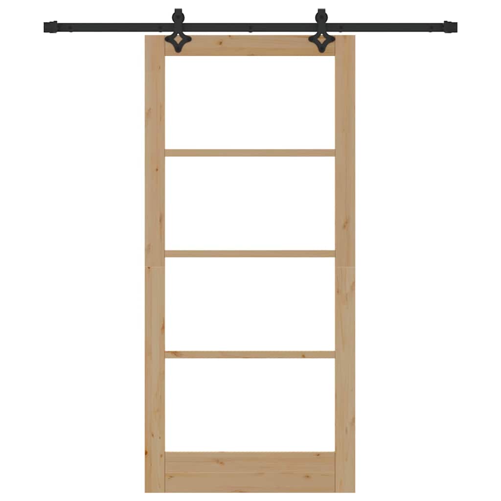 Porta scorrevole ORKDAL Naturale e Nero 93 x 202 cm | homemem39