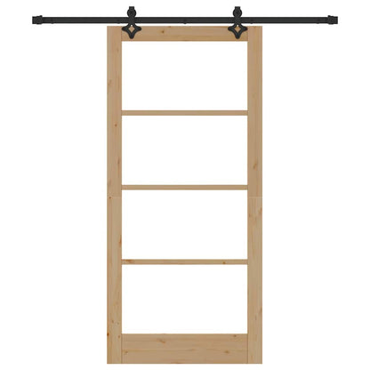 Porta scorrevole ORKDAL Naturale e Nero 93 x 202 cm | homemem39