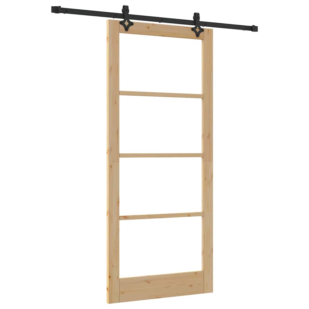 Porta scorrevole ORKDAL Naturale e Nero 93 x 211 cm | homemem39