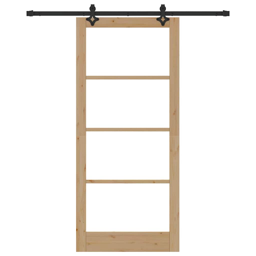 Porta scorrevole ORKDAL Naturale e Nero 93 x 211 cm | homemem39