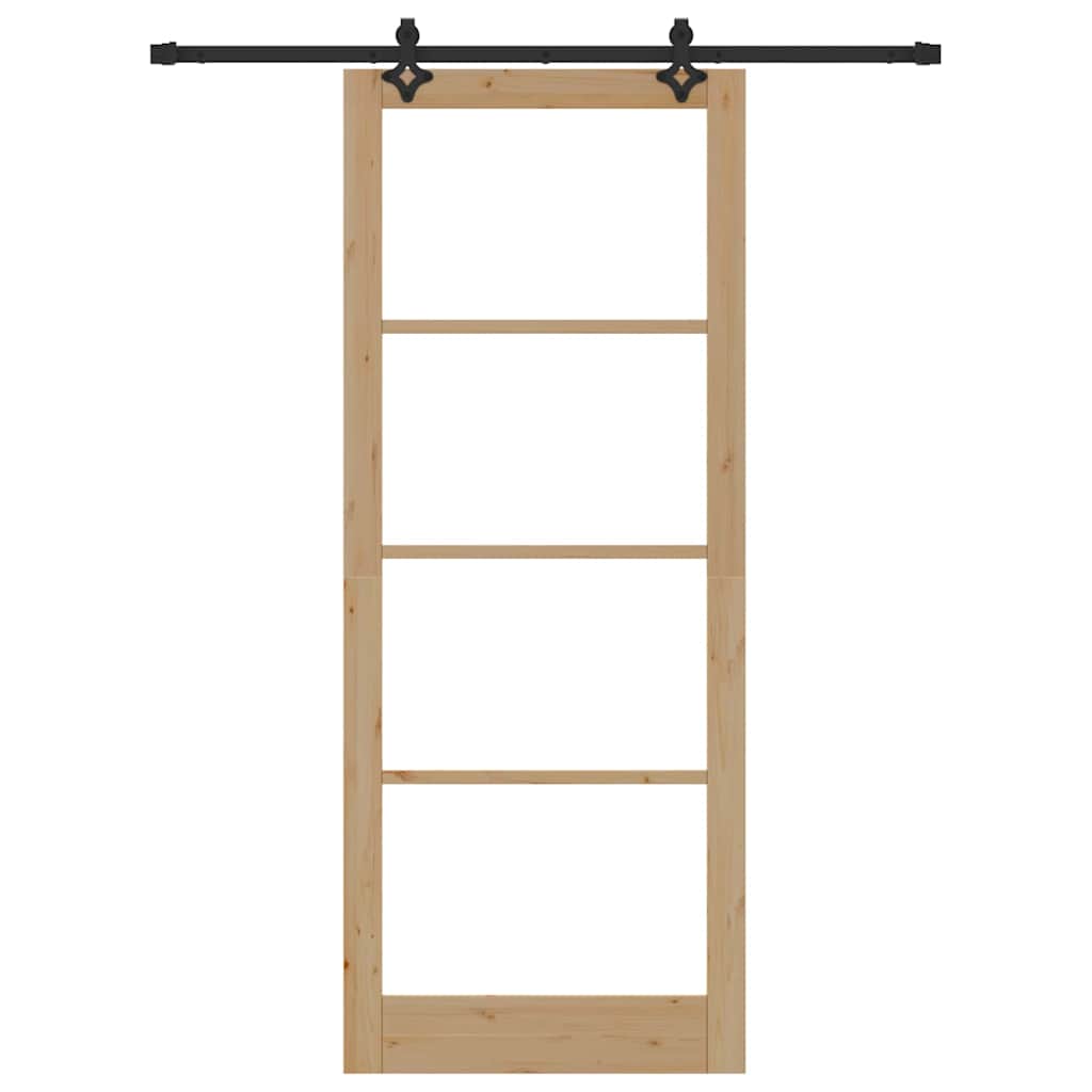 Porta scorrevole ORKDAL Naturale e Nero 93 x 232 cm | homemem39