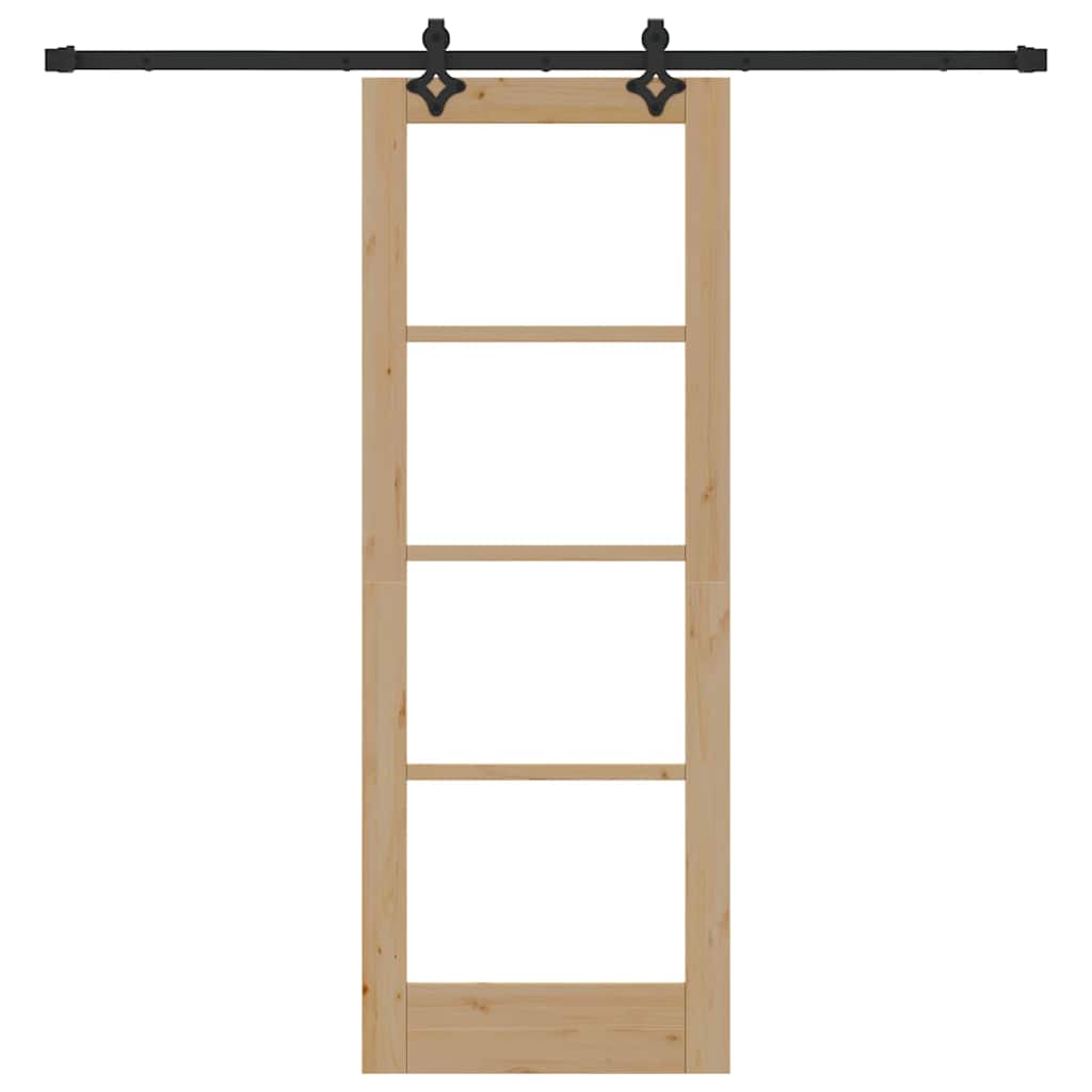 Porta scorrevole ORKDAL Naturale e Nero 73,5 x 198,5 cm | homemem39