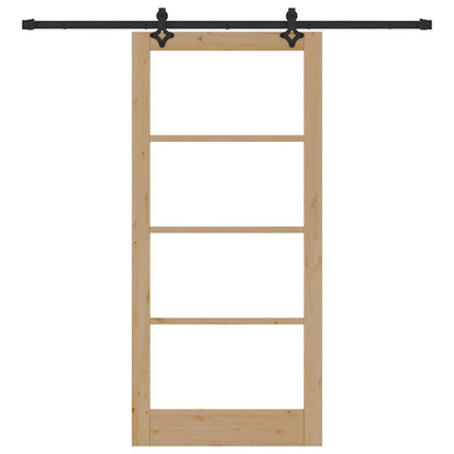 Porta scorrevole ORKDAL Naturale e Nero 93 x 202 cm | homemem39