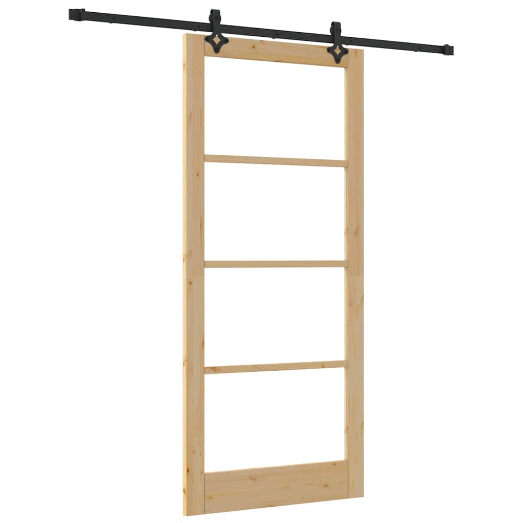 Porta scorrevole ORKDAL Naturale e Nero 93 x 211 cm | homemem39