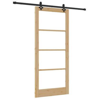 Porta scorrevole ORKDAL Naturale e Nero 93 x 211 cm | homemem39