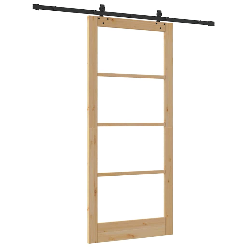 Porta scorrevole ORKDAL Naturale e Nero 93 x 211 cm | homemem39