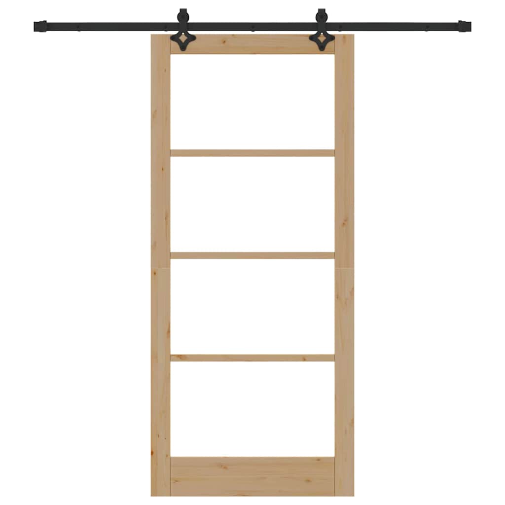 Porta scorrevole ORKDAL Naturale e Nero 93 x 211 cm | homemem39