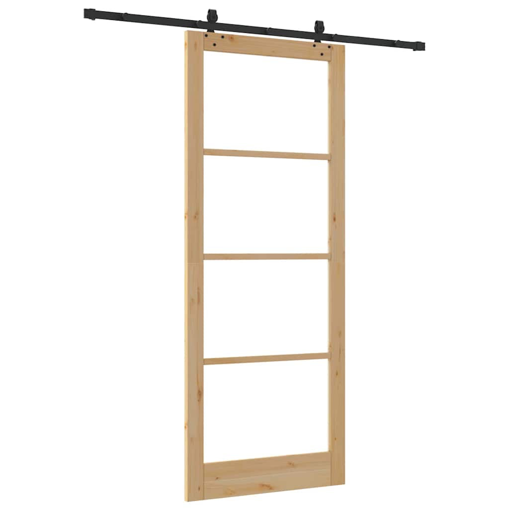 Porta scorrevole ORKDAL Naturale e Nero 93 x 232 cm | homemem39