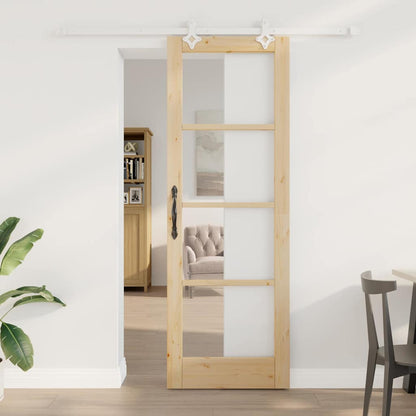Porta Scorrevole Marrone 73.5 x 211 cm Legno e metallo