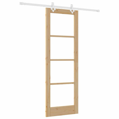 Porta Scorrevole Marrone 73.5 x 211 cm Legno e metallo