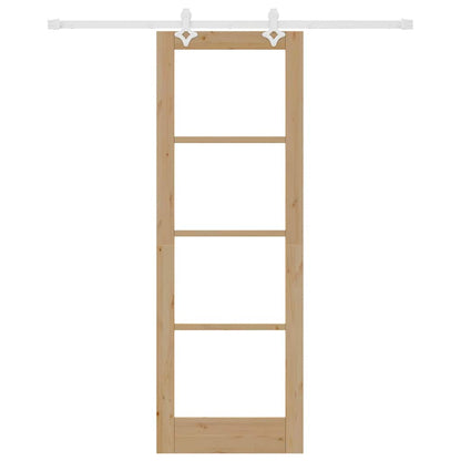 Porta Scorrevole Marrone 73.5 x 211 cm Legno e metallo