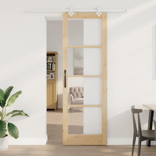 Porta Scorrevole Marrone 78 x 232 cm Legno e metallo