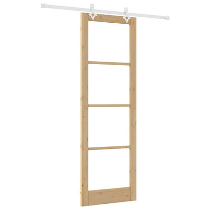 Porta Scorrevole Marrone 78 x 232 cm Legno e metallo
