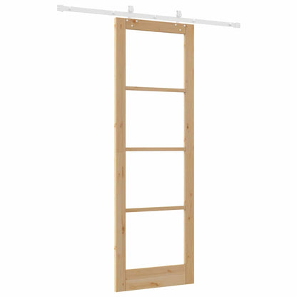 Porta Scorrevole Marrone 78 x 232 cm Legno e metallo