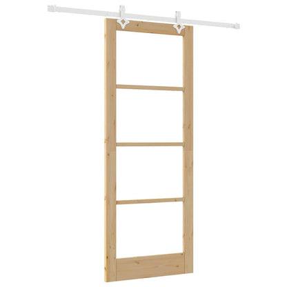 Porta Scorrevole Marrone 83 x 211 cm Legno e metallo