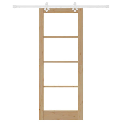 Porta Scorrevole Marrone 83 x 211 cm Legno e metallo