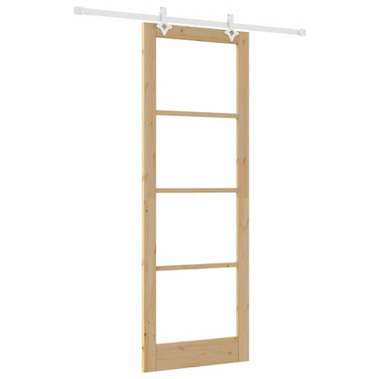 Porta Scorrevole Marrone 83 x 232 cm Legno e metallo