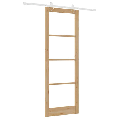 Porta Scorrevole Marrone 83 x 232 cm Legno e metallo
