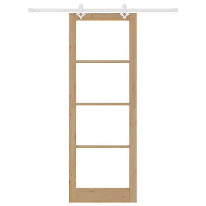 Porta Scorrevole Marrone 83 x 232 cm Legno e metallo