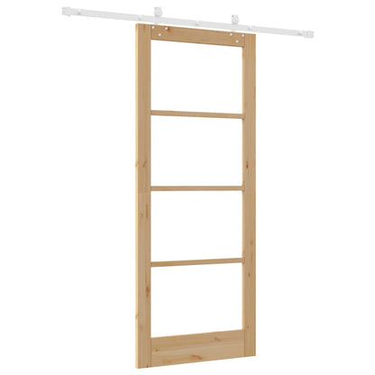 Porta Scorrevole Marrone 86 x 211 cm Legno e metallo
