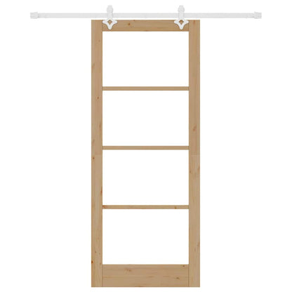 Porta Scorrevole Marrone 86 x 211 cm Legno e metallo