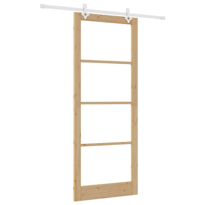 Porta Scorrevole Marrone 93 x 232 cm Legno e metallo