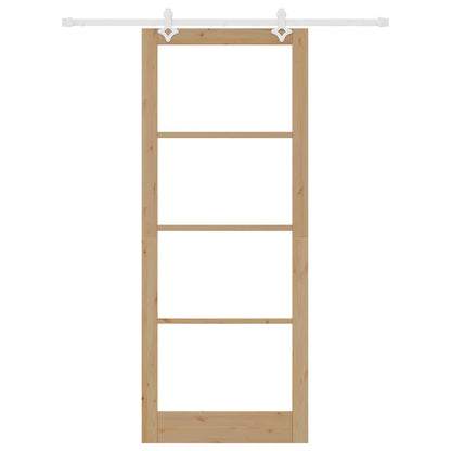 Porta Scorrevole Marrone 93 x 232 cm Legno e metallo