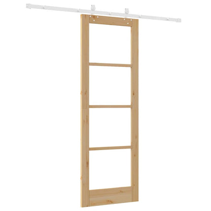 Porta Scorrevole Marrone 73.5 x 211 cm Legno e metallo