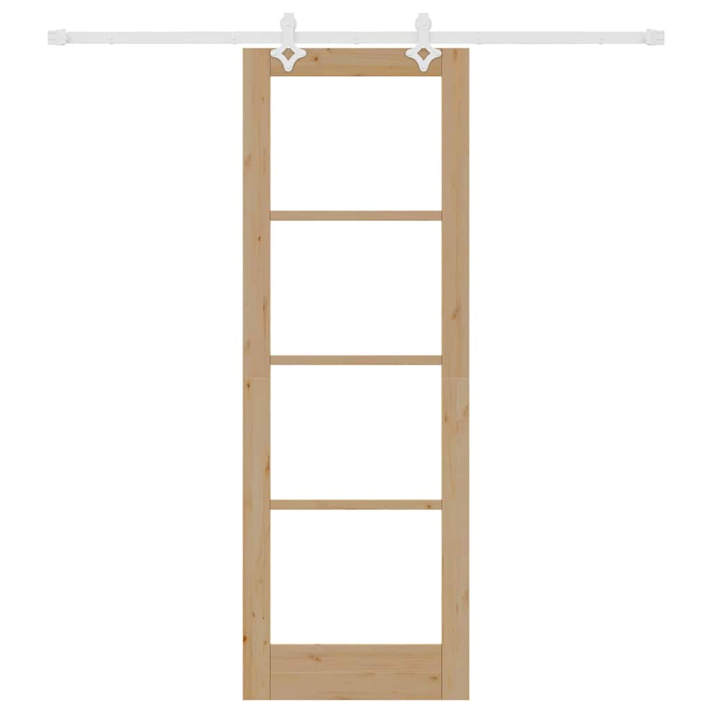 Porta Scorrevole Marrone 73.5 x 211 cm Legno e metallo