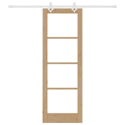 Porta Scorrevole Marrone 73.5 x 211 cm Legno e metallo