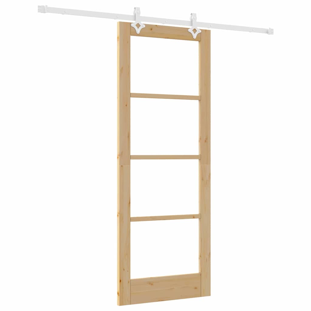 Porta Scorrevole Marrone 78 x 202 cm Legno e metallo
