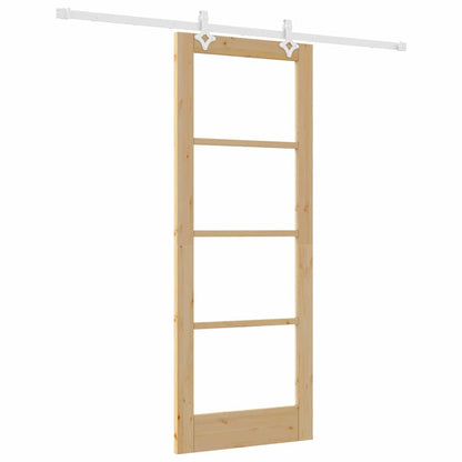 Porta Scorrevole Marrone 78 x 202 cm Legno e metallo