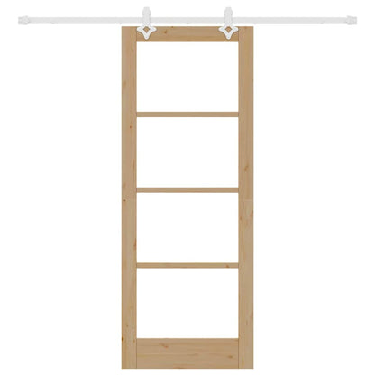 Porta Scorrevole Marrone 78 x 202 cm Legno e metallo