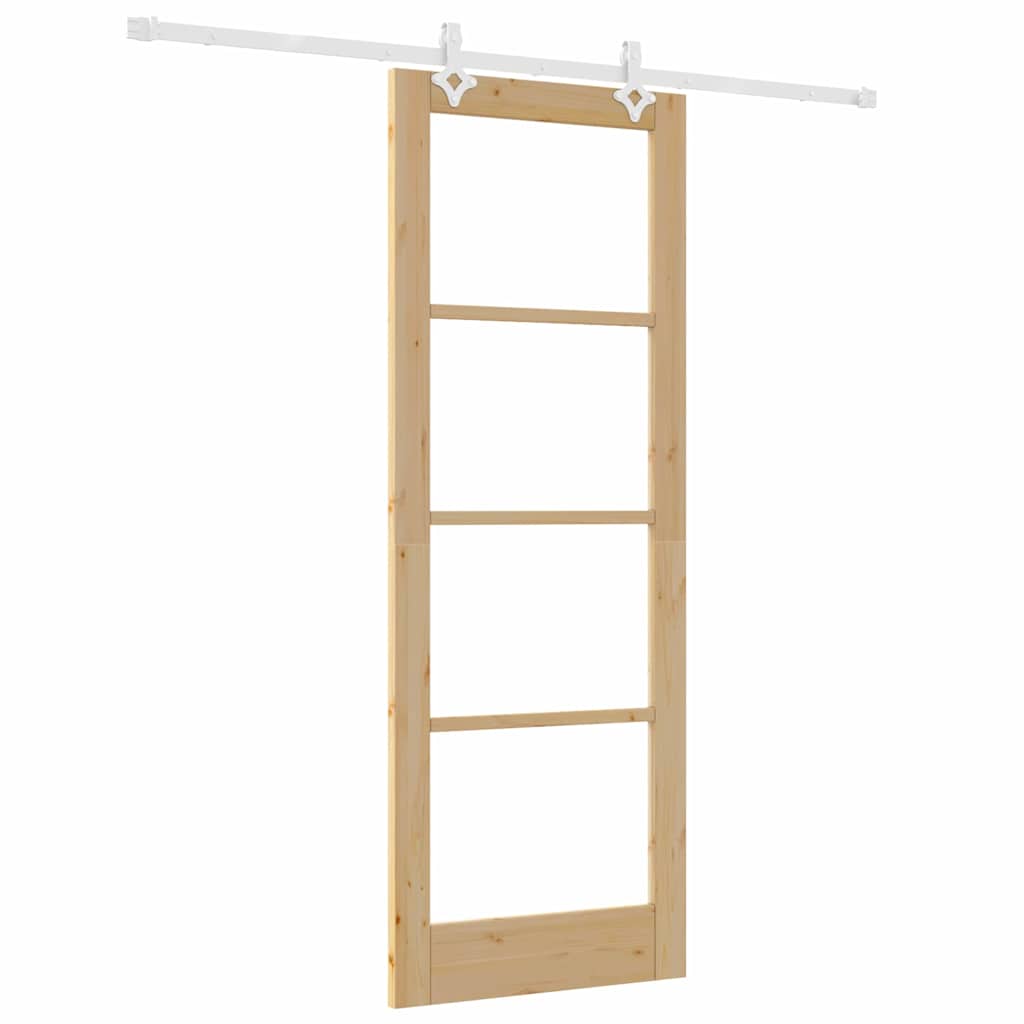 Porta Scorrevole Marrone 78 x 211 cm Legno e metallo