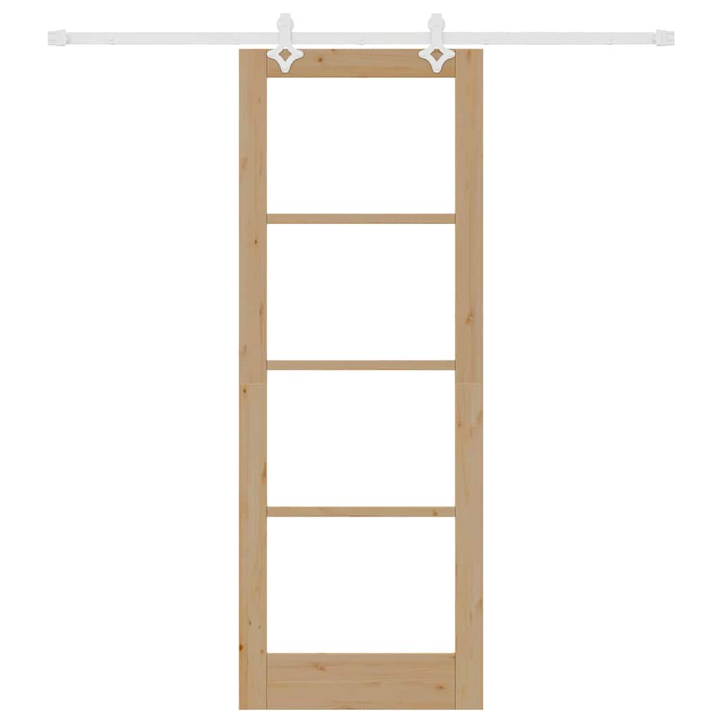 Porta Scorrevole Marrone 78 x 211 cm Legno e metallo