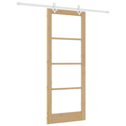 Porta Scorrevole Marrone 83 x 211 cm Legno e metallo