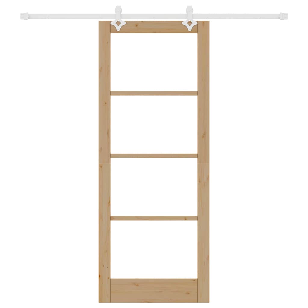 Porta Scorrevole Marrone 83 x 211 cm Legno e metallo