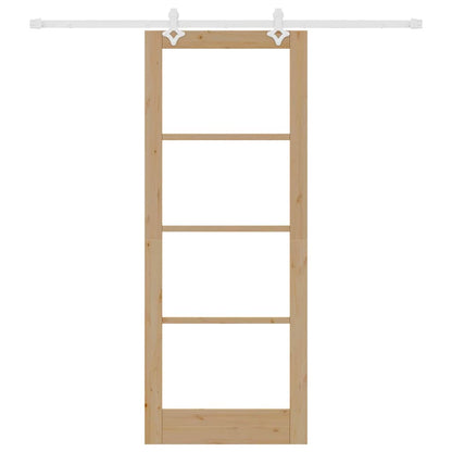 Porta Scorrevole Marrone 83 x 211 cm Legno e metallo
