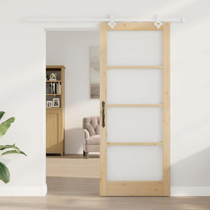 Porta Scorrevole Marrone 86 x 211 cm Legno e metallo